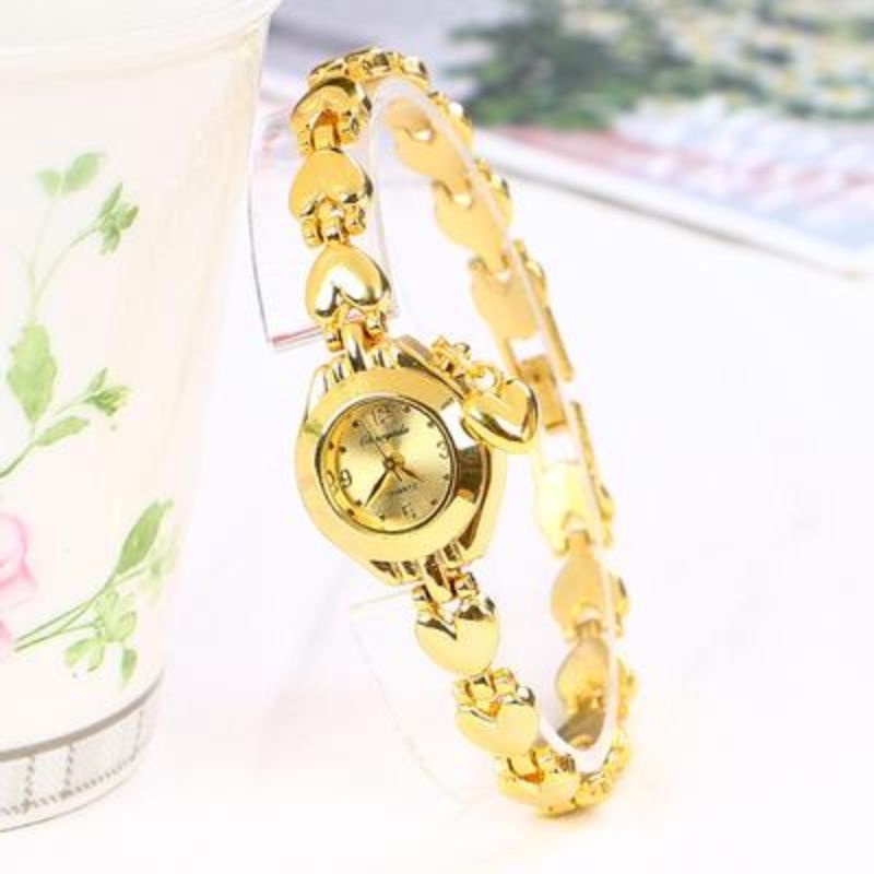 Women Gold Bracelet Watch Luxury Heart Pendant Watches | Shopee Philippines