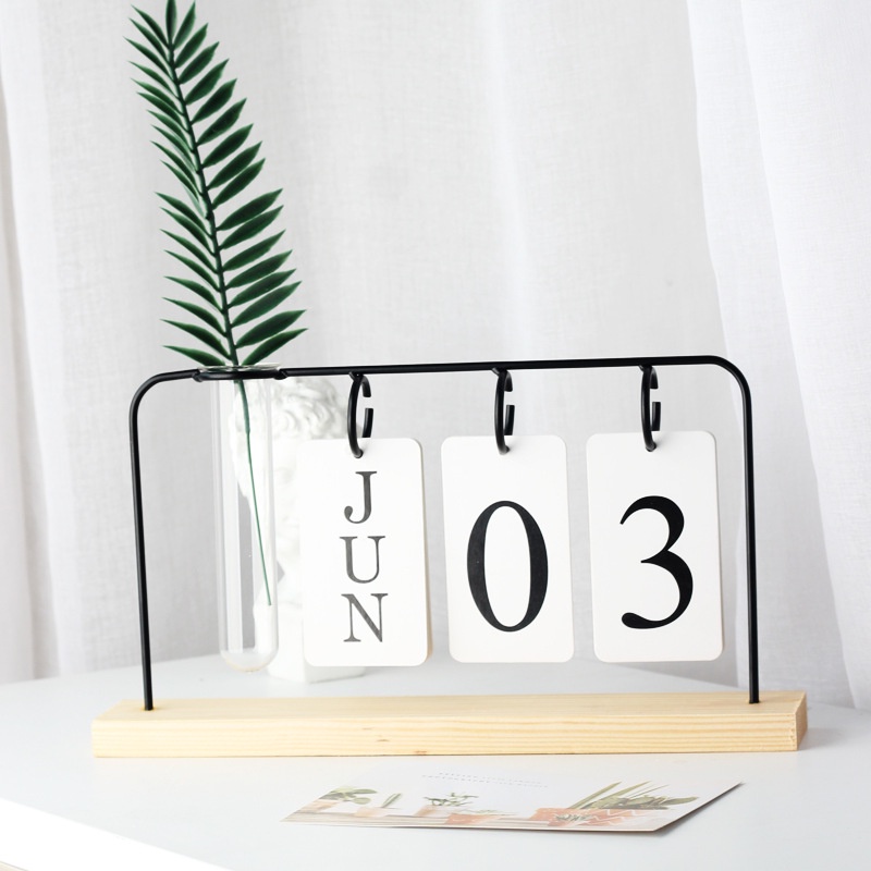 Simple Wooden Desk Calendar Office Nordic Creative Ins Style Desktop ...