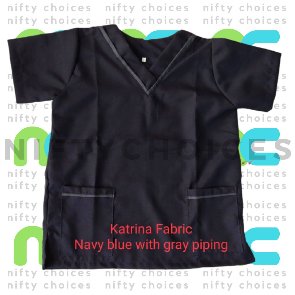 (XS - M) SCRUB SUIT PIPING NEW DESIGN KATRINA FABRIC UPPER ONLY ...