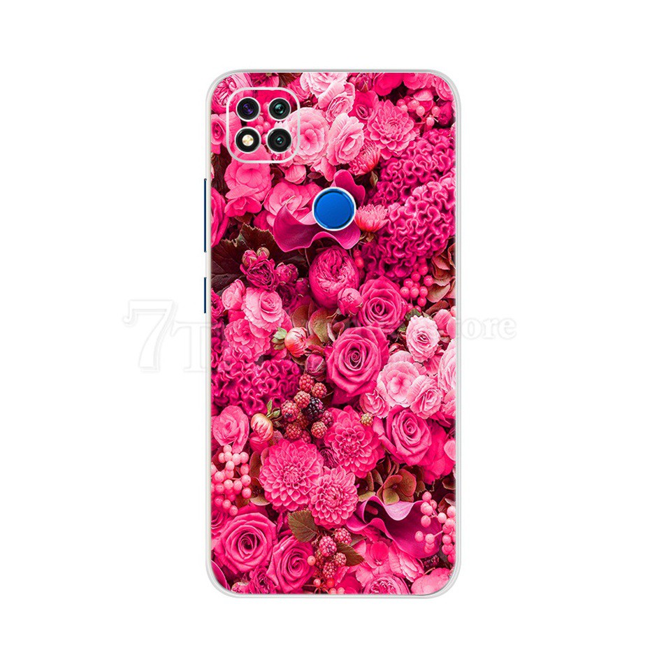 Custodia Morbida In Silicone TPU Per Xiaomi Redmi 9C – Fiori Trasparenti, Disegno Unico, Protettiva Antiurto (A07) - 4