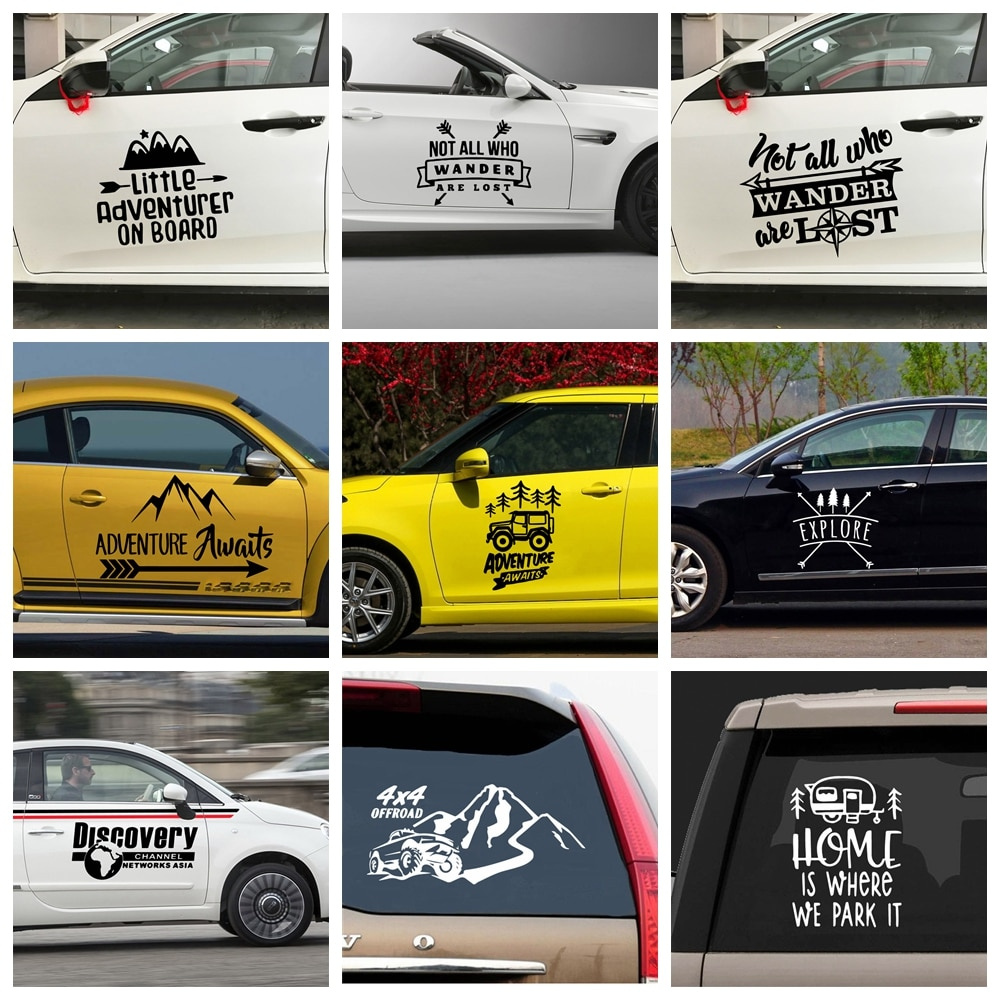 Fashion Vinyl Adventure Awaits Quote Car Sticker Mountain Car Stickers ...