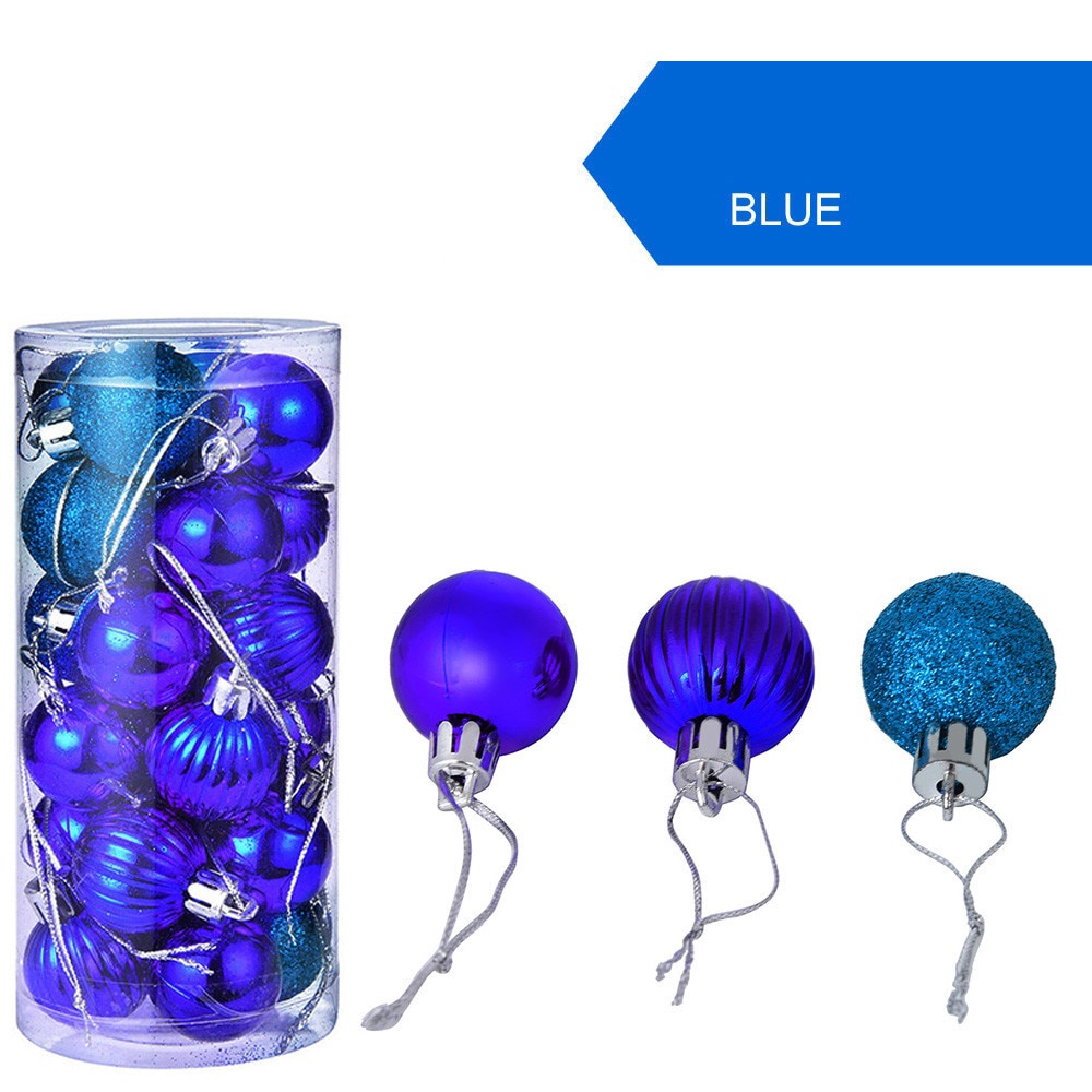 24Pcs 30mm Christmas Xmas Tree Ball Bauble Hanging Home Party Ornament