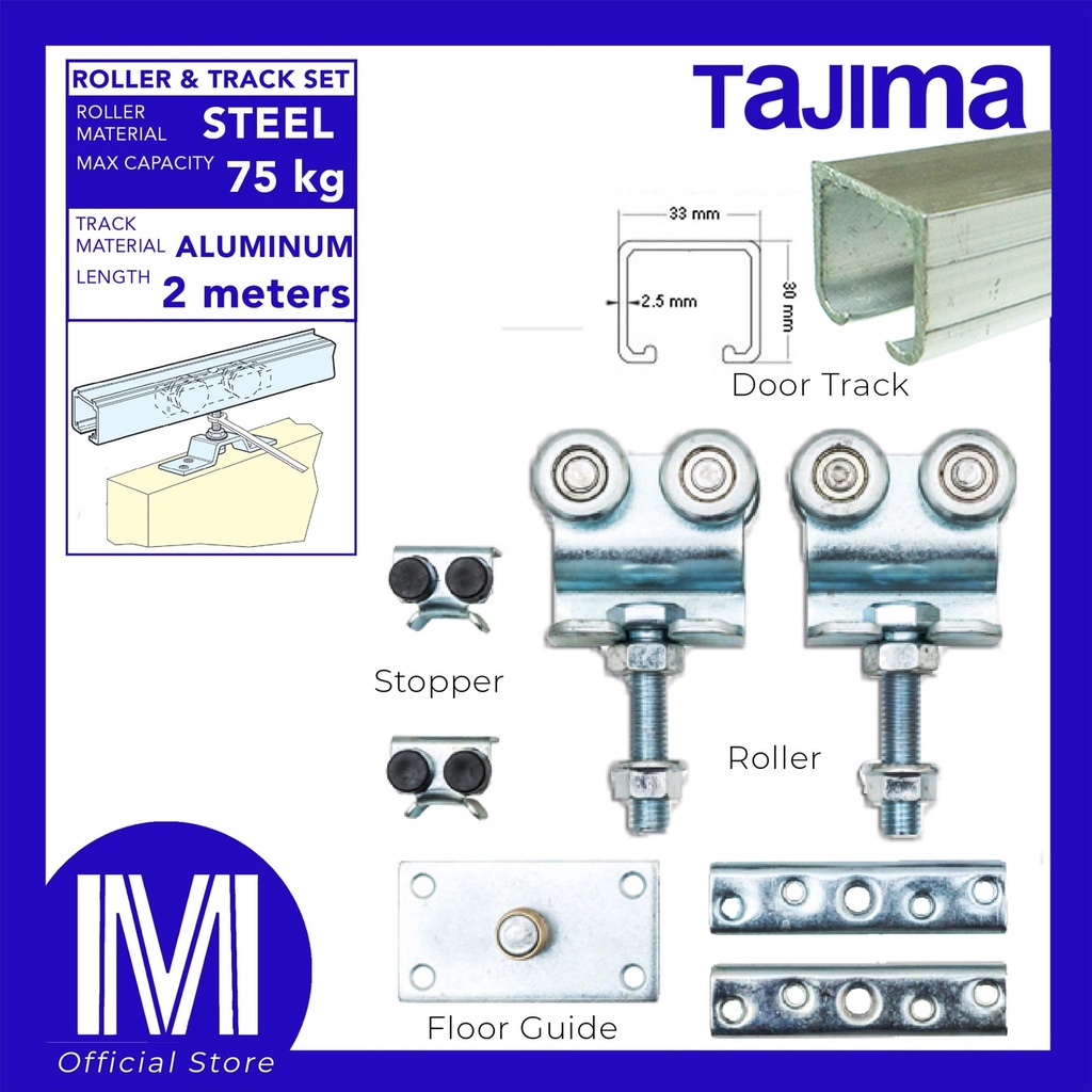Heavy Duty Omge Steel Hanger Roller and 2meter Aluminum Door Track for Sliding Wooden Door