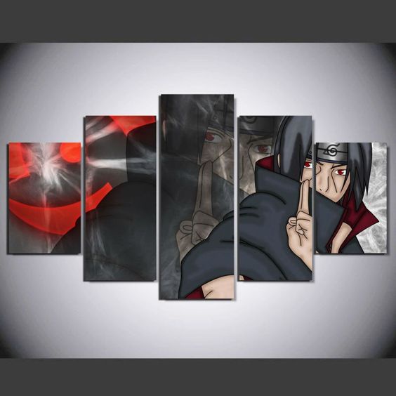 Anime Naruto Akatsuki Wall Art Decor Naruto Wall Art Decor 5pieces HD ...