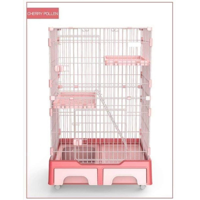 3 layer cat cage with hammock pull out litter box pls read