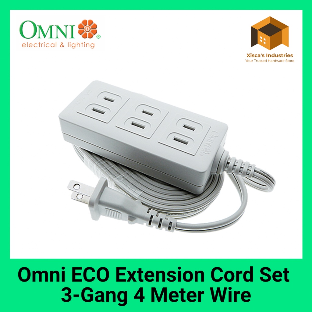 Omni ECO Extension Cord Set 3Gang 4 Meter Wire WEE003PK Shopee
