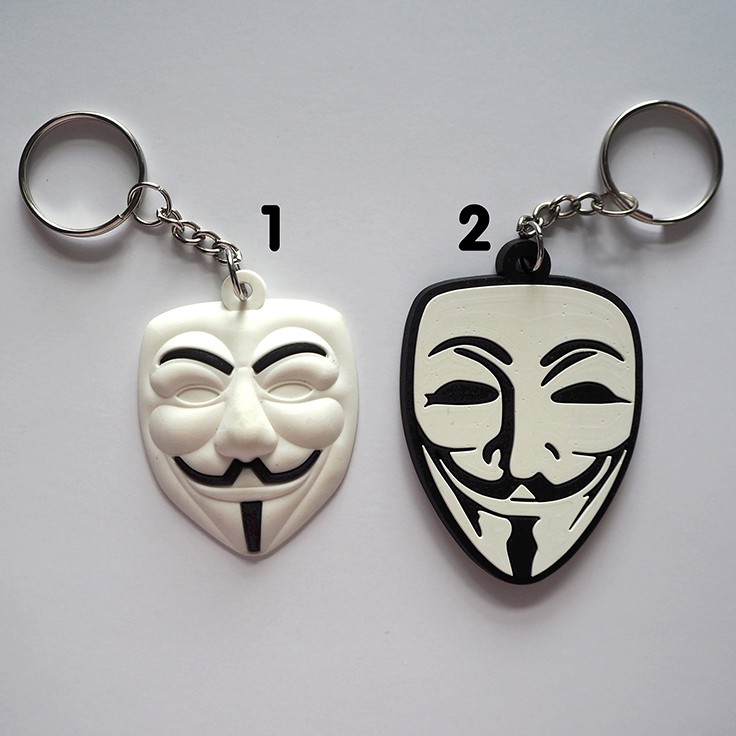 Rubber Keychain anonymous Mask Sculpture | Shopee Philippines