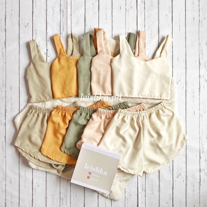 Linen Coordinates (Top + Shorts) Shopee Philippines