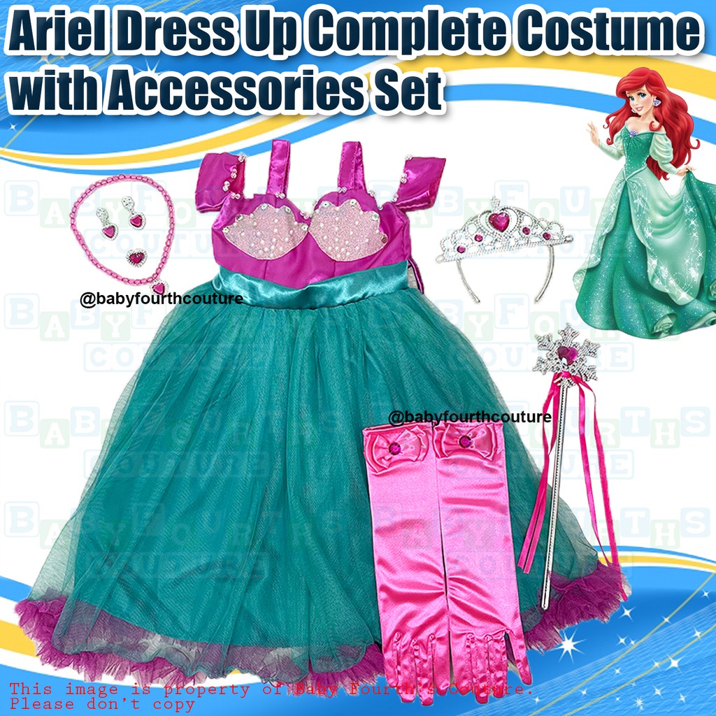 COD Ariel Mermaid Dress Up Costume with Accessories Set Shopee