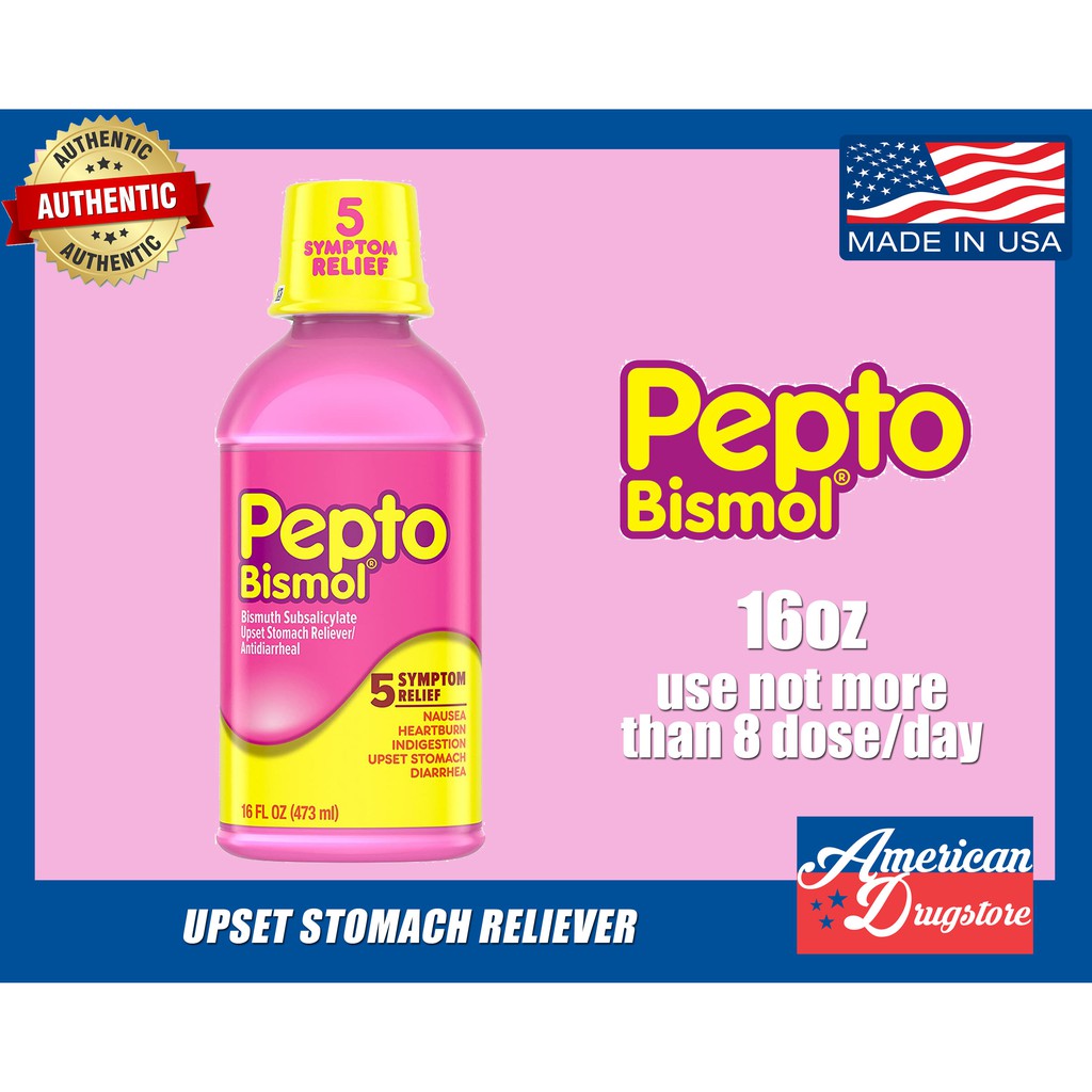 Pepto Bismol Stomach Reliever AntiDiarrheal Nausea, Heartburn