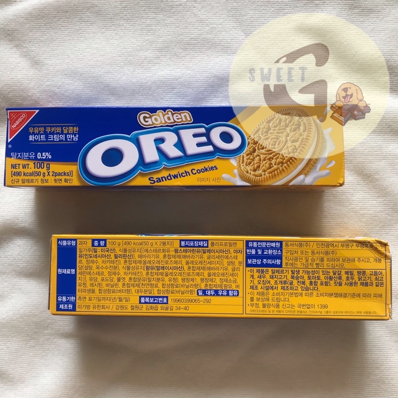 Nabisco Golden OREO Sandwich Cookies 100g Golden Oreo/s Golden Oreo/s ...