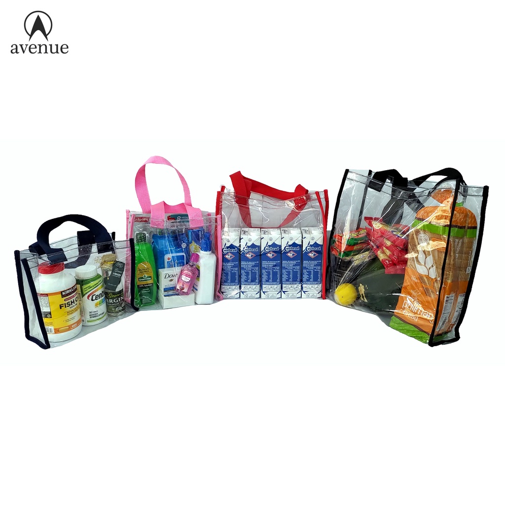 Clear Vinyl Grocery Tote Bag