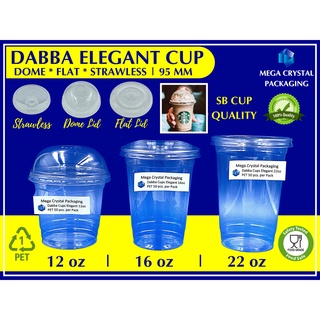 16 oz. Clear Cups with Strawless Sip-Lids, 50 Sets PET Crystal