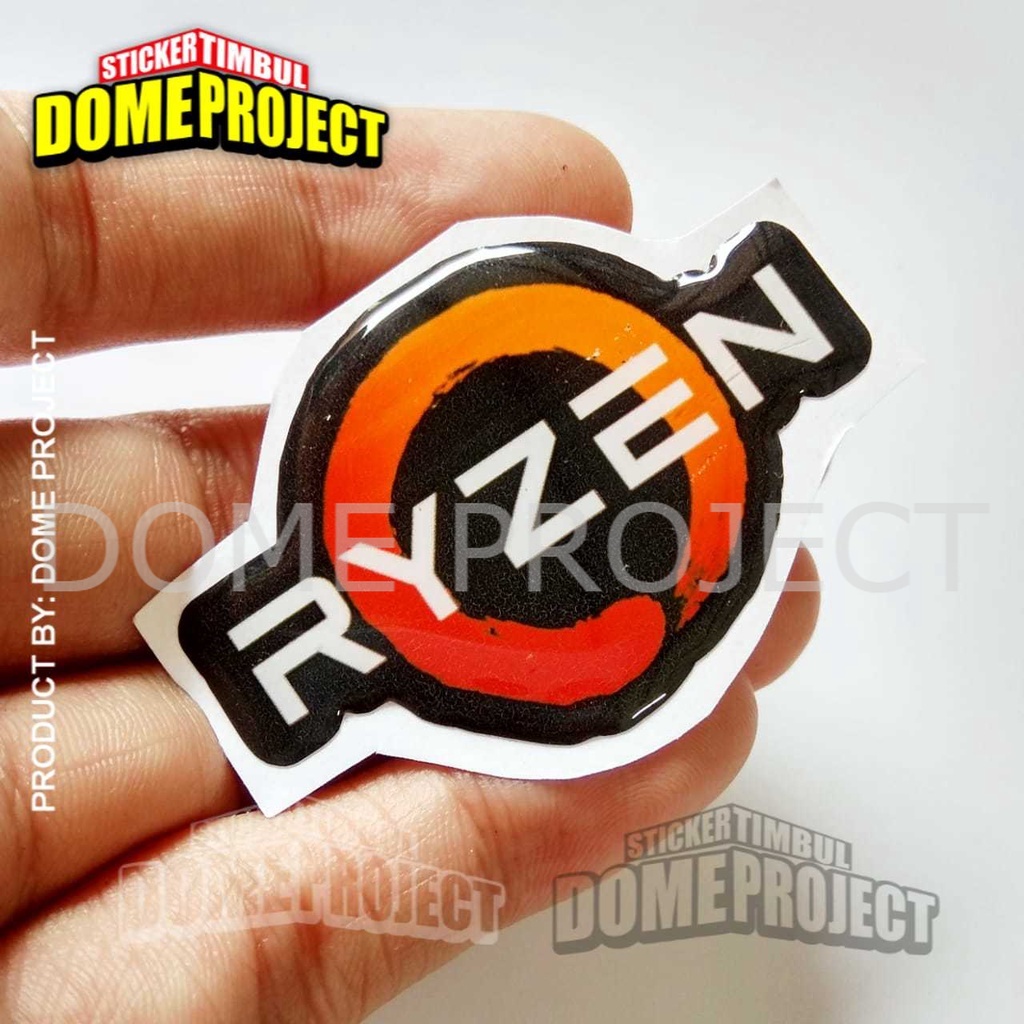 AMD RYZEN EMBLEM STICKER FLEXIBLE embossed RESIN STICKER WATERPROOF ...