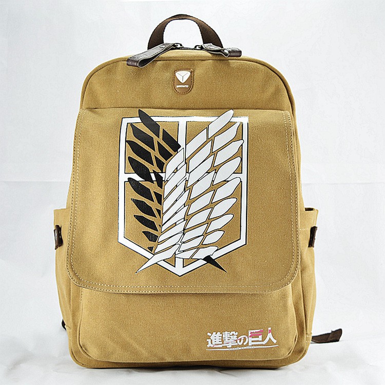 READY STOCK Attack on titan schoolbag soldier anime attack on titan backpack canvas student male bag schoolbag headphone hole style Shopee Philippines