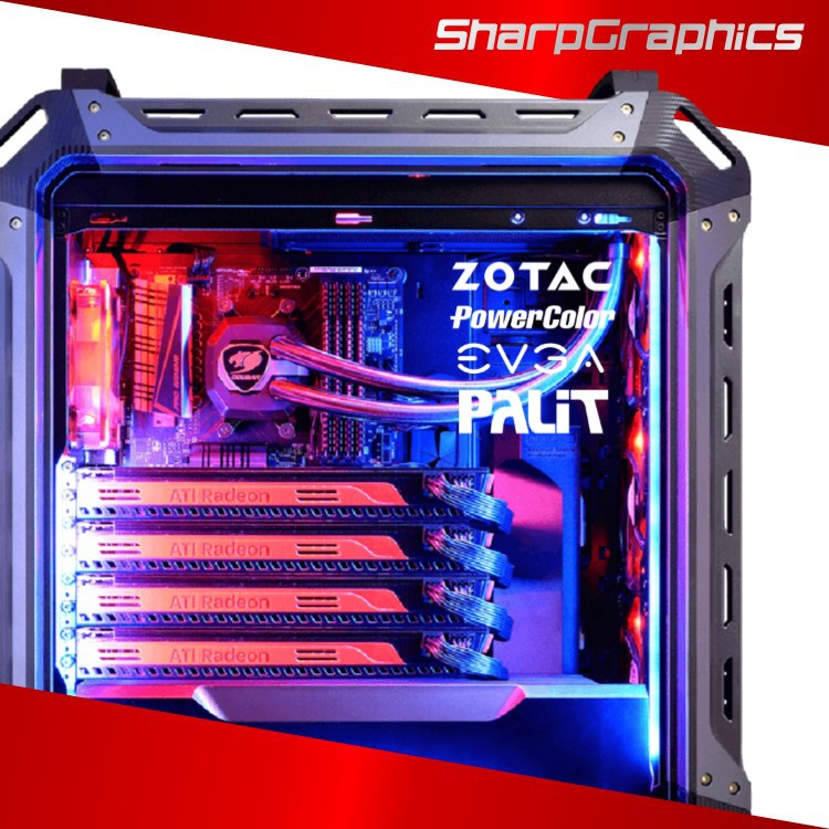 PALIT EVGA POWERCOLOR ZOTAC Graphics card Tower CPU Computer Casing ...