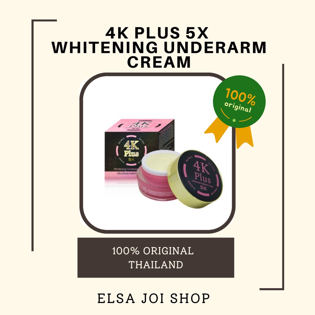 4k PLUS 5X Whitening Underarm Cream - 20gr ORIGINAL THAILAND | Shopee