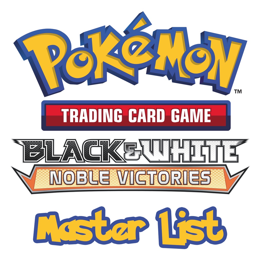 Pokemon TCG - Black & White Noble Victories - Master List (Single Cards) |  Shopee Philippines