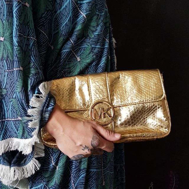 Mk gold clutch sale