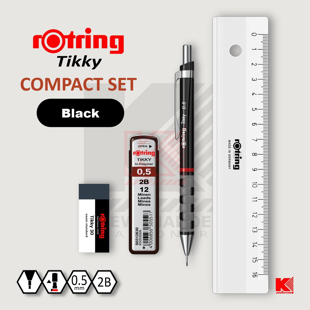 Rotring Compact Set Stationery (Mechanical Pencil 0.5 + Lead + Rubber ...
