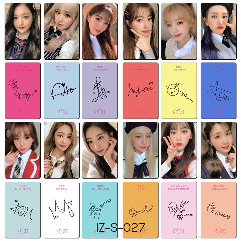 Korean Girl Group IZONE Merchandise Homemade Photocard Cheer Card ...