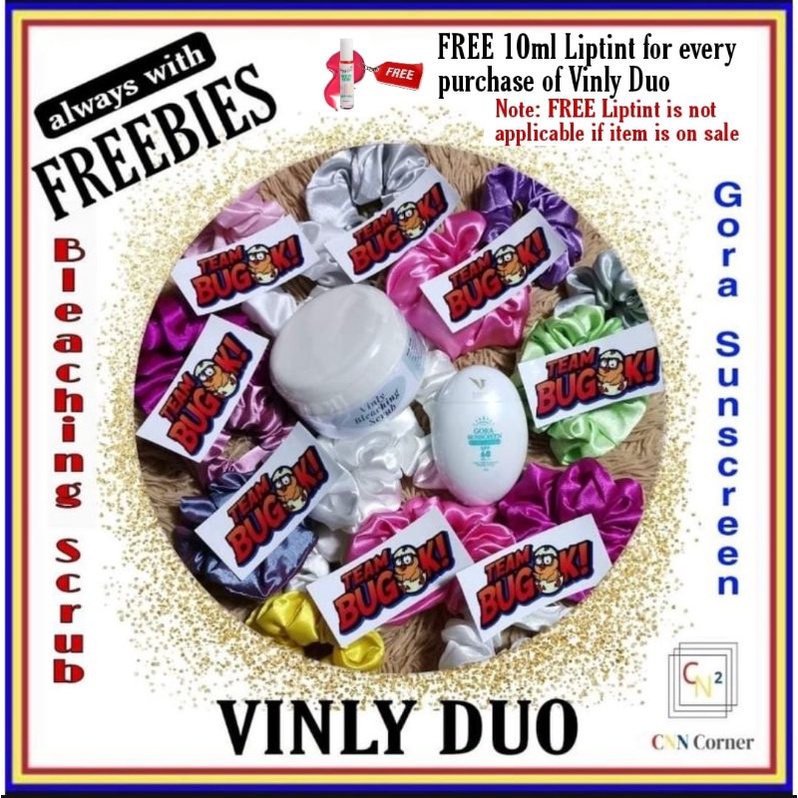 COD + FREEBIE VINLY COSMETICS DUO Bleaching Scrub and GORA Sunscreen ...