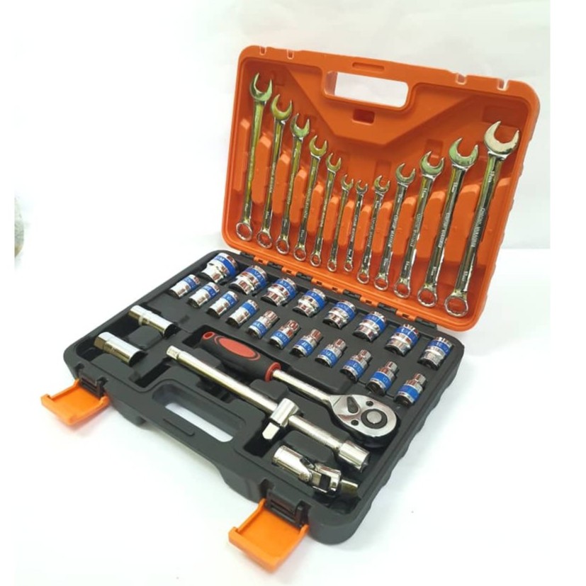 SOCKET DRIVER POWER HAND TOOL BOX SET 37PCS (KX0013618) | Shopee ...