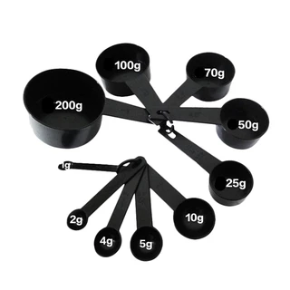 10pcs Black Plastic Measuring Spoon Cup Tool Cooking Scoop