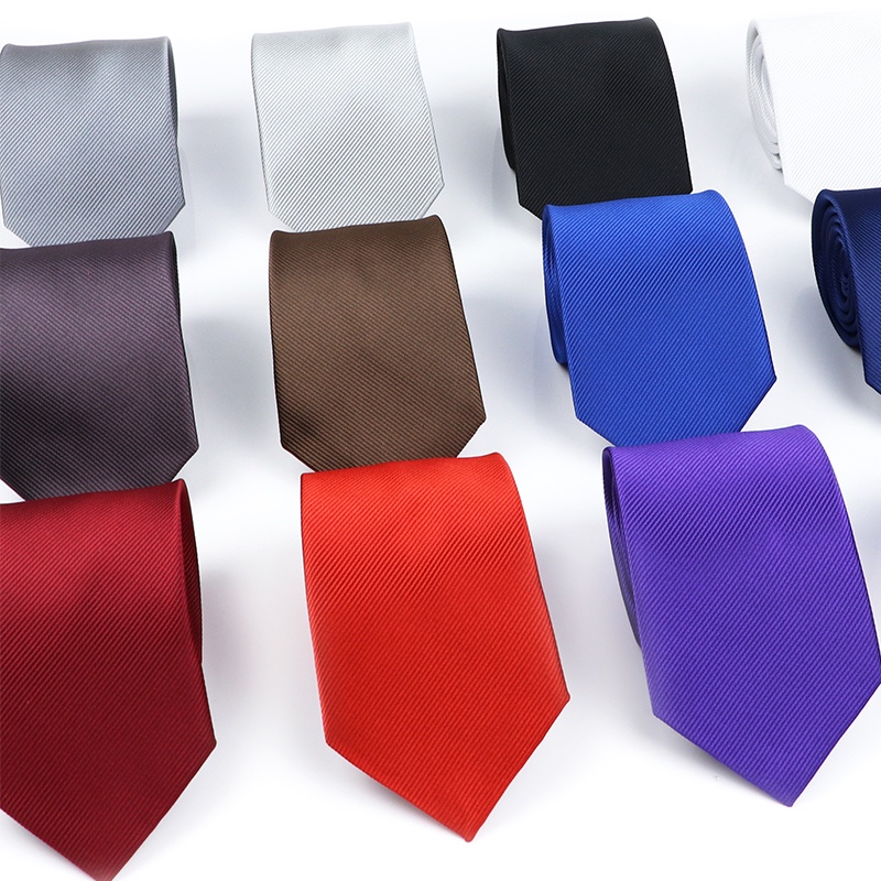 Men's Classic Solid Color Silk Ties 8cm Standard Party Neck Gravatas ...