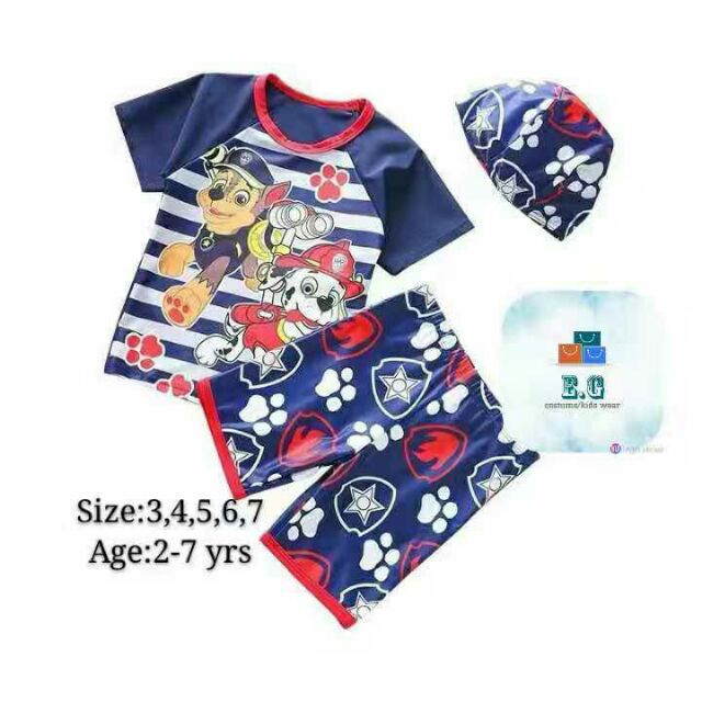 Paw Patrol 3pc swimsuit for kids☬ Shopee Philippines