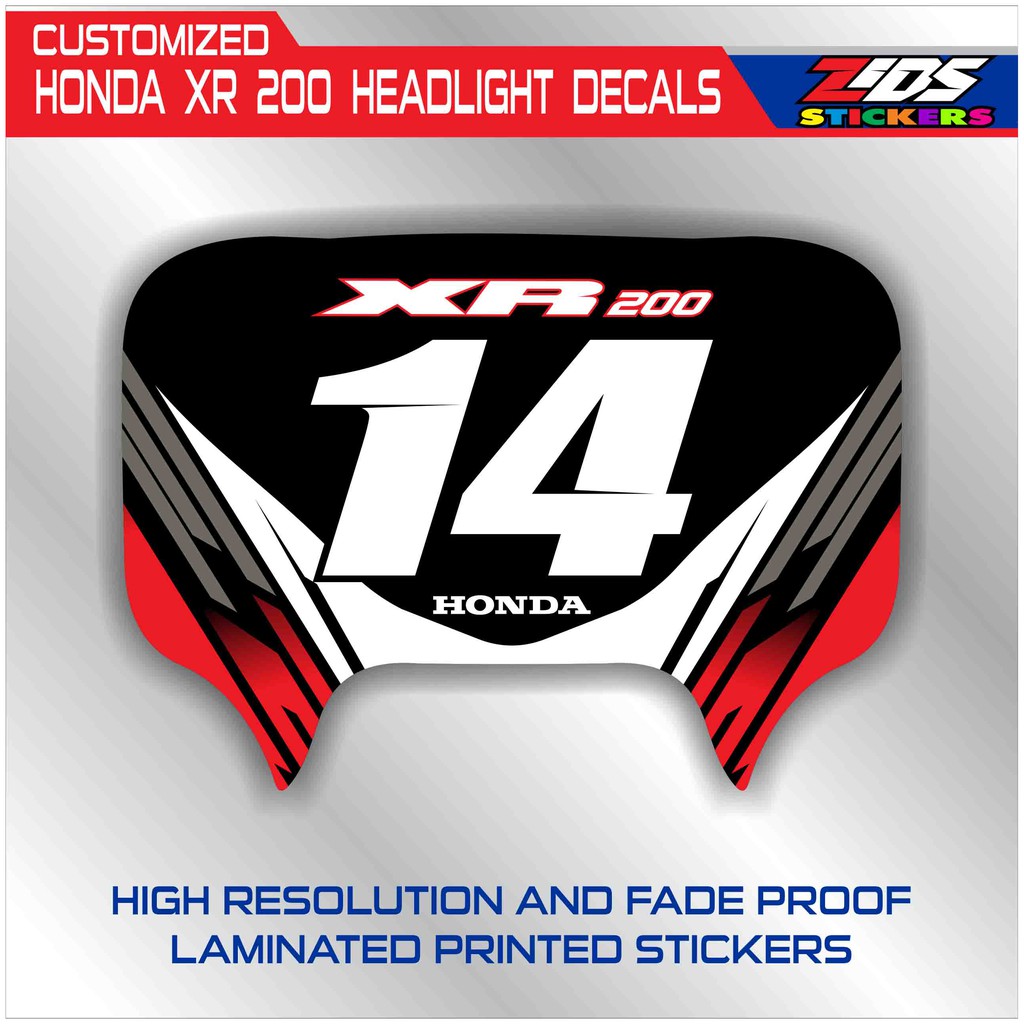 CUSTOMIZED HONDA XR 200 HEADLIGHT DECALS Shopee Philippines