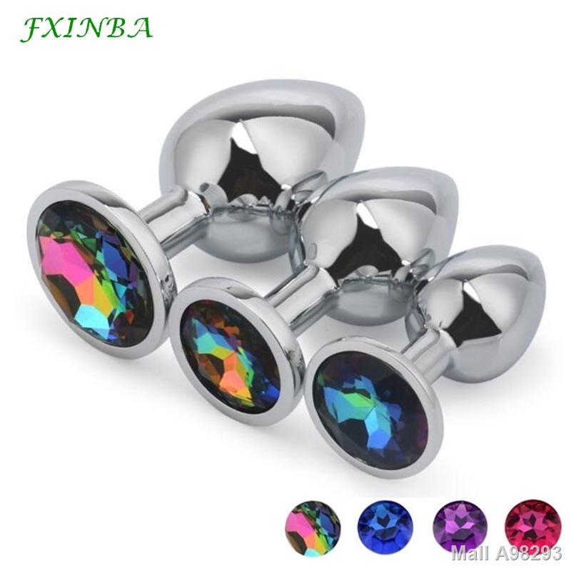 Fxinba 3pcs Set Stainless Steel Anal Plug Metal Butt Plug Large Waterproof Jewelry Beads