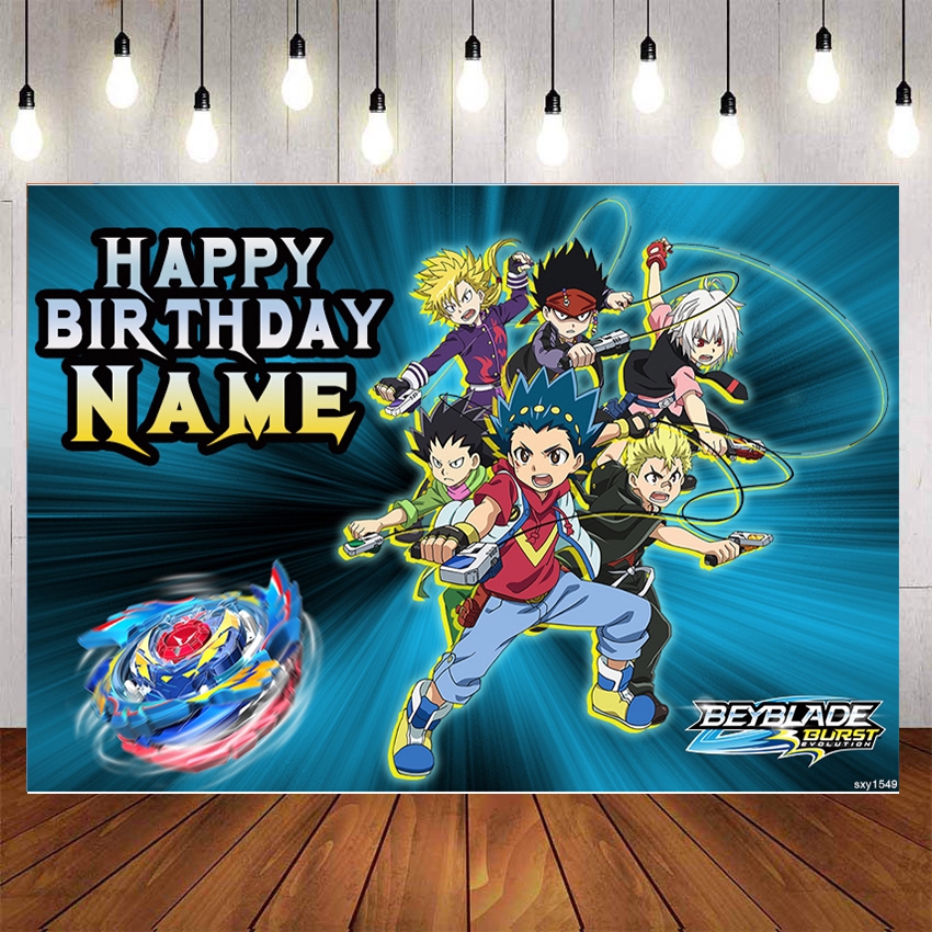 Boys Birthday Party Backdrops For Photo Studio Anime Beyblade Burst ...
