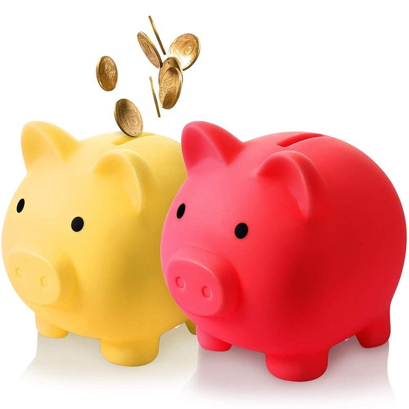 Cute Plastic Pig Money Bank Pig Money Saving Box Unbreakable Piggy Bank