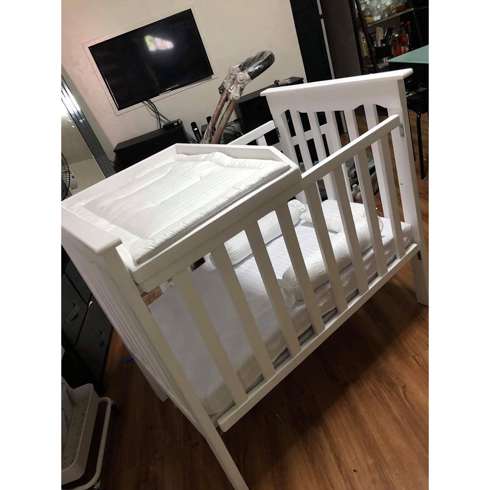 FREE NURSING PILLOW Wooden White Crib Package 22x36 Small & Medium ...