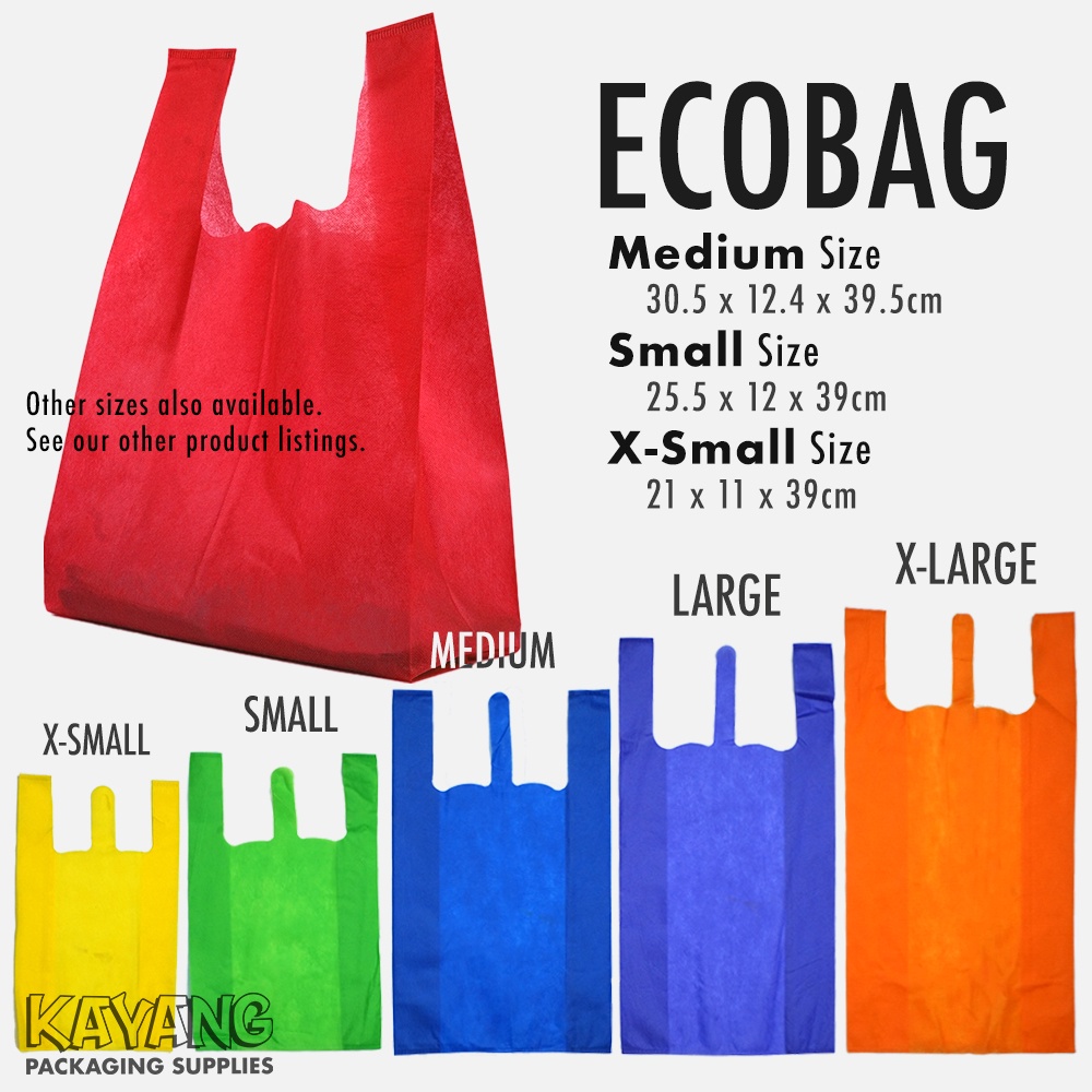 50pcs Sando Eco Bag Medium Small Assorted Reusable Non woven Vest Handbag Shopee Philippines