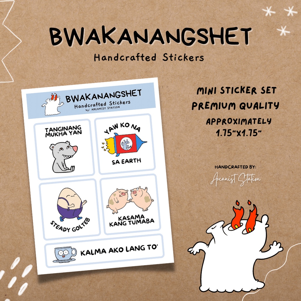 Bwakanangshet Witty Tagalog Vinyl Sticker Set Shopee Philippines