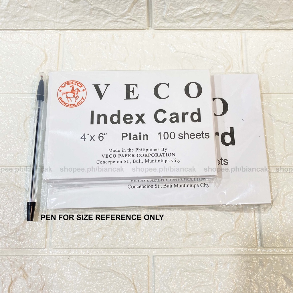 MANIPIS VECO INDEX CARD PLAIN 120GSM SOLD PER PACK OF 100 SHEETS ...