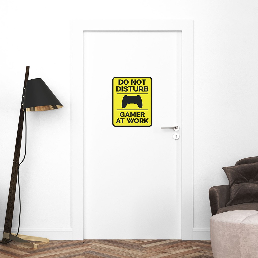 Whim Manila Do Not Disturb Gamer Door Sign Sticker Decal Game Room ...