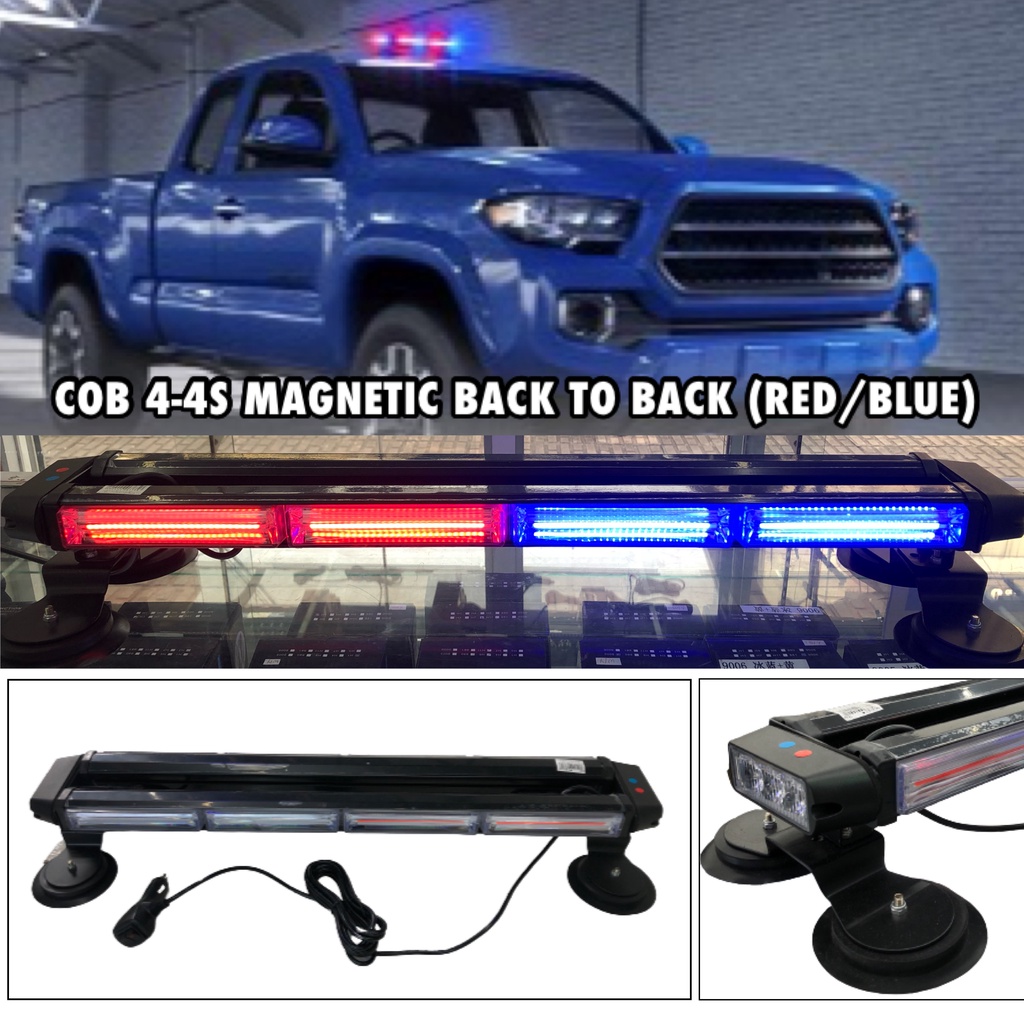OSCPA 12-24V COB 4 BACK TO BACK ROOF MOUNTED STROBE LIGHTS W/ MAGNETIC ...