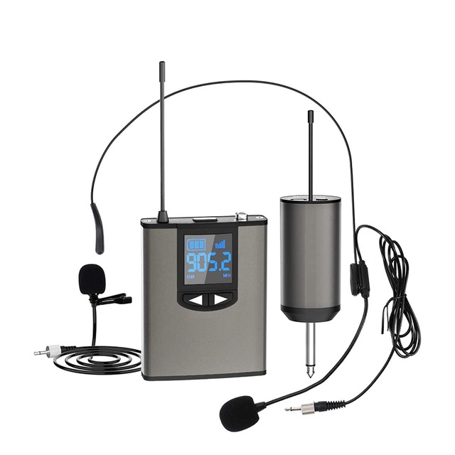 Professional UHF Wireless Lapel Headset Microphone Portable Mini