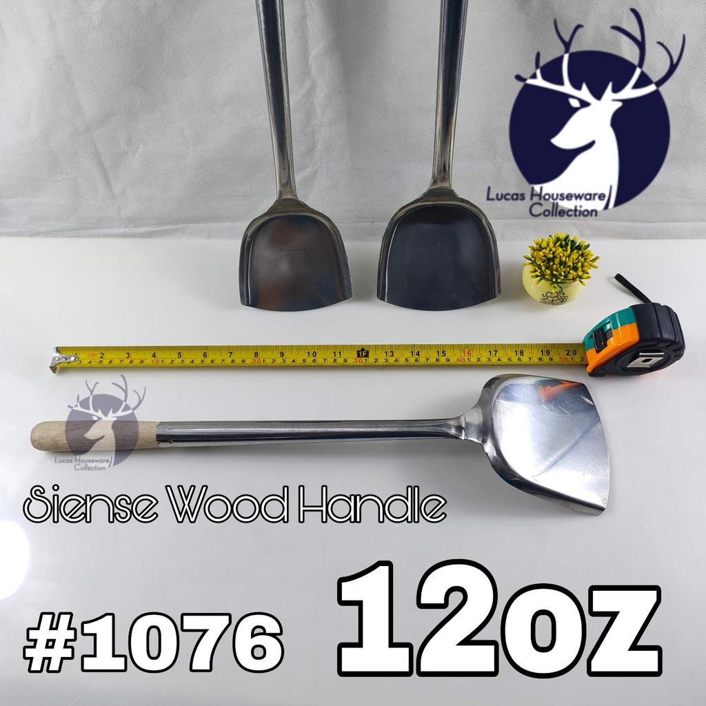 1PC HIGH QUALITY LONG HANDLE LADLE AND SIENSE WITH WOOD HANDLE (COOKING ...
