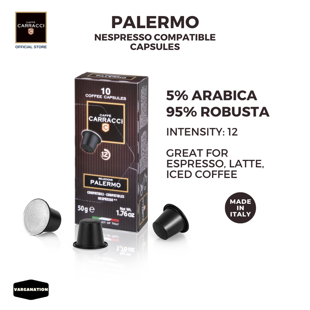 Carracci Palermo Nespresso Capsule Coffee Pods to make Espresso, Lungo from Italy 10