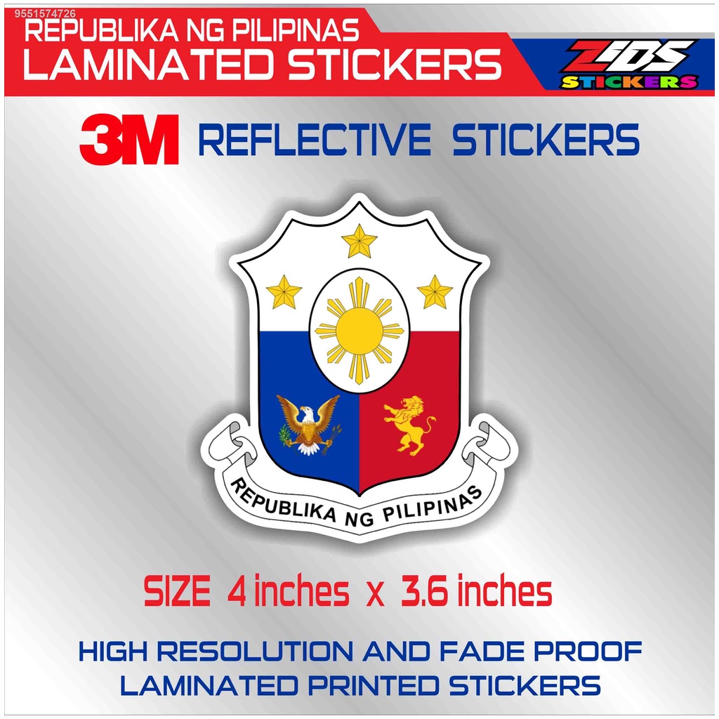 Republika Ng Pilipinas Logo 3m Reflective Stickers For Cars Motorcycle Etccar Decal Shopee 5078