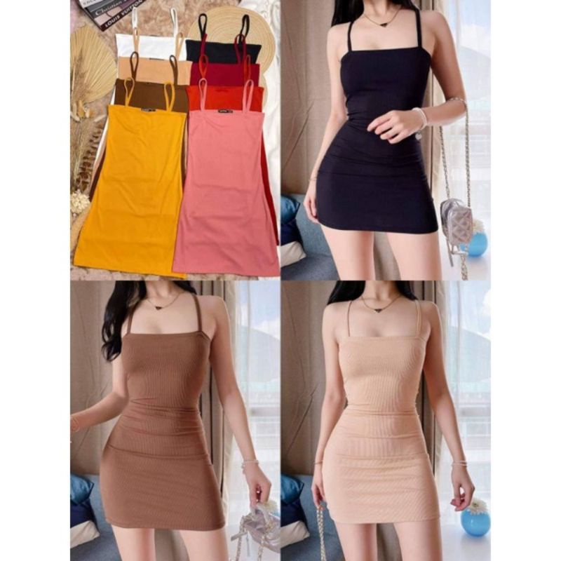 Jolly Spaghetti Bodycon Fitted Sexy Dress Shopee Philippines