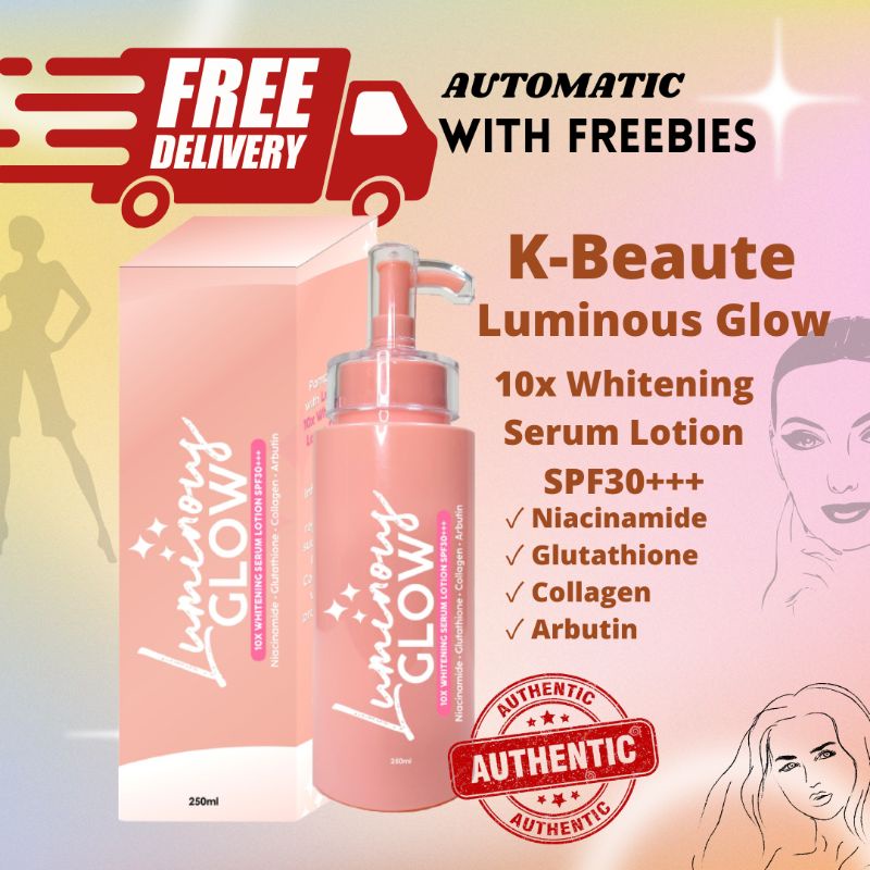 With 2 Freebies) K-Beautè Luminous Glow 10X Whitening Serum Lotion