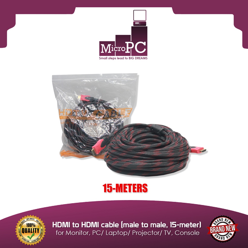 HDMI to HDMI cable (male to male, 15-meter) for Monitor, PC/ Laptop ...