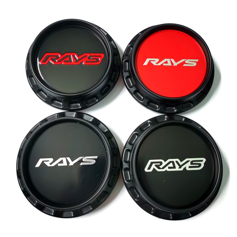 4pcs 67mm Rays Car sport rim wheel cap Black Chrome High Style VOLK ...