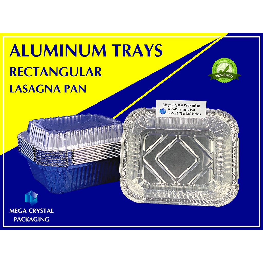 [ 10 Pcs. ] Aluminum Trays 400/45 Lasagna Pan with/without Plastic Lid Shopee Philippines