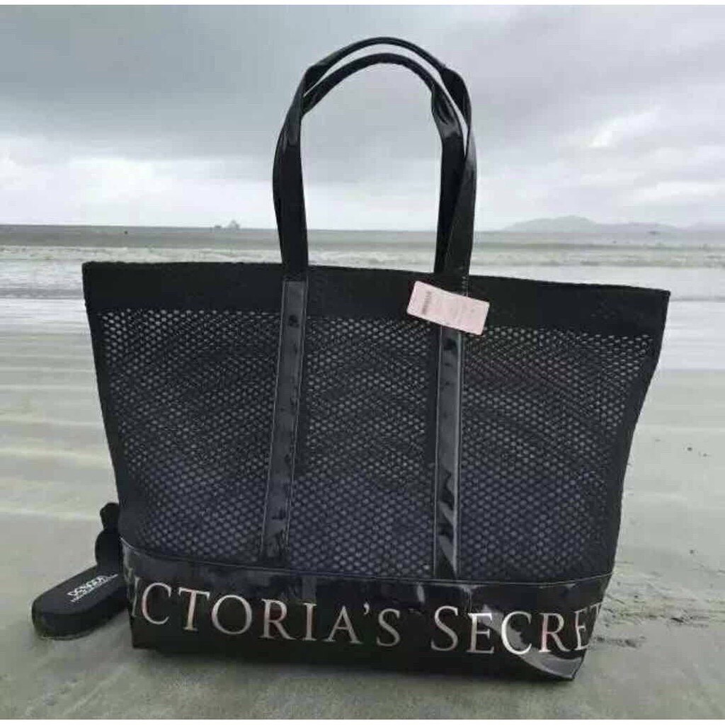 Arpe. Victoria Secret black Mesh Weekender beach tote bag Shopee